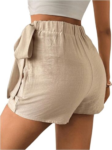 WDIRARA Women's Belted High Waist Mini Wrap Shorts Casual Asymmetrical Hem Skorts in Saudi Arabia