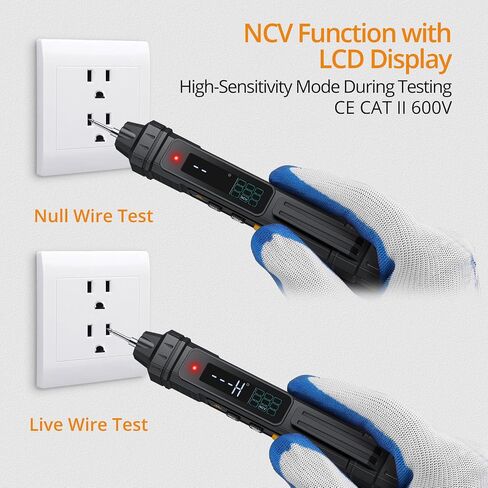 Neoteck 2 in 1 Pen Type Digital Multimeter Non-Contact Voltage Tester 6000 Counts Intelligent Multimeter with LCD Display for AC/DC Voltage Resistance Diode Continuity Capacitance Frequency in Saudi Arabia