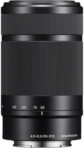عدسة Sony E مقاس 55-210 مم f/4.5-6.3 OSS (أسود) + مجموعة مرشحات مكونة من 3 قطع + حقيبة ظهر + بطاقة ذاكرة سعة 64 جيجابايت + حامل ثلاثي مرن + محفظة بطاقة الذاكرة + حافظة غطاء العدسة + طقم تنظيف العدسة + حزام اليد - حزمة in Saudi Arabia