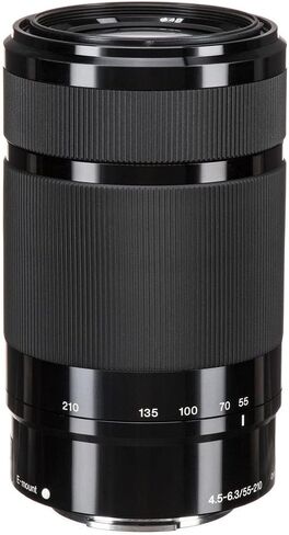 عدسة Sony E مقاس 55-210 مم f/4.5-6.3 OSS (أسود) + مجموعة مرشحات مكونة من 3 قطع + حقيبة ظهر + بطاقة ذاكرة سعة 64 جيجابايت + حامل ثلاثي مرن + محفظة بطاقة الذاكرة + حافظة غطاء العدسة + طقم تنظيف العدسة + حزام اليد - حزمة in Saudi Arabia