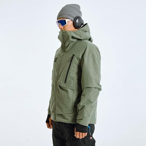 Men's Ski Jacket, Warm Insulated Winter Snow Coat, Lightweight Waterproof Breathable Hooded Jacket with Pockets in Saudi Arabia