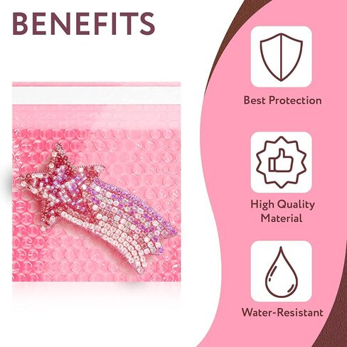 أكياس فقاعات مضادة للكهرباء الساكنة مقاس 4 × 3.5 بوصة. عبوة مكونة من 25 كيس فقاعات من البولي إيثيلين الوردي ذاتي الغلق. قشر وختم الحقيبة الفقاعية. أكياس فقاعية خفيفة مقاومة للماء لتغليف الإلكترونيات ومستحضرات التجميل in Kuwait