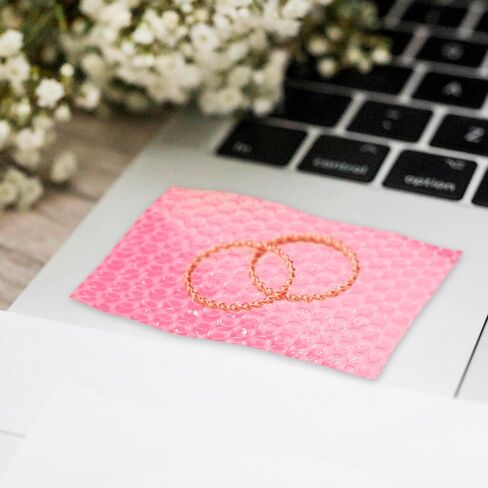 أكياس فقاعات مضادة للكهرباء الساكنة مقاس 4 × 3.5 بوصة. عبوة مكونة من 25 كيس فقاعات من البولي إيثيلين الوردي ذاتي الغلق. قشر وختم الحقيبة الفقاعية. أكياس فقاعية خفيفة مقاومة للماء لتغليف الإلكترونيات ومستحضرات التجميل in Kuwait