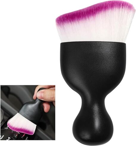 Car Interior Dust Brush, Auto Soft Bristle Detailing Cleaners, Curved Design Dirt Clean Brushes, Cleaners Tool for Vehicle Dashboard, Air Conditioner Vents, Leather, Computer (Purple) in Saudi Arabia