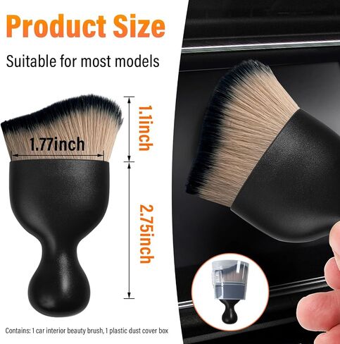 Car Interior Dust Brush, Auto Soft Bristle Detailing Cleaners, Curved Design Dirt Clean Brushes, Cleaners Tool for Vehicle Dashboard, Air Conditioner Vents, Leather, Computer (Purple) in Saudi Arabia