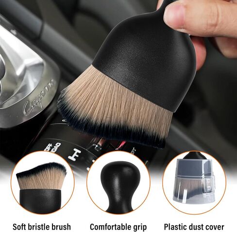 Car Interior Dust Brush, Auto Soft Bristle Detailing Cleaners, Curved Design Dirt Clean Brushes, Cleaners Tool for Vehicle Dashboard, Air Conditioner Vents, Leather, Computer (Purple) in Saudi Arabia