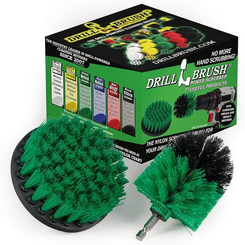 Powerful Cleaning Tools - Smokers and Grills - Electric Spin Scrubber Drill Set for Grill Cleaning - Stainless Steel Scrubber Drill Brush Set - Backyard Accessories Nylon Grill Brush Drill Attachment in Saudi Arabia