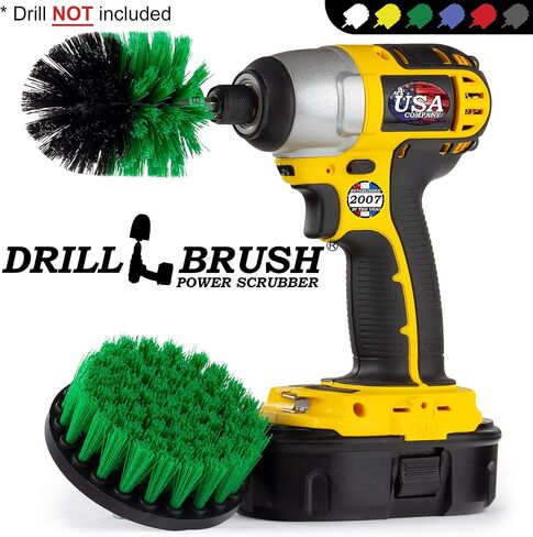Powerful Cleaning Tools - Smokers and Grills - Electric Spin Scrubber Drill Set for Grill Cleaning - Stainless Steel Scrubber Drill Brush Set - Backyard Accessories Nylon Grill Brush Drill Attachment in Saudi Arabia