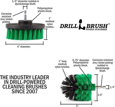 Powerful Cleaning Tools - Smokers and Grills - Electric Spin Scrubber Drill Set for Grill Cleaning - Stainless Steel Scrubber Drill Brush Set - Backyard Accessories Nylon Grill Brush Drill Attachment in Saudi Arabia