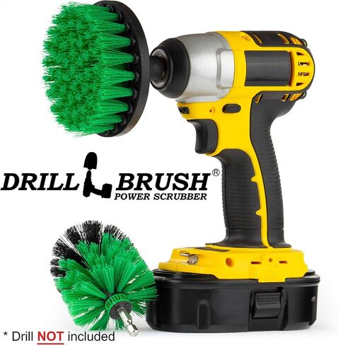 Powerful Cleaning Tools - Smokers and Grills - Electric Spin Scrubber Drill Set for Grill Cleaning - Stainless Steel Scrubber Drill Brush Set - Backyard Accessories Nylon Grill Brush Drill Attachment in Saudi Arabia