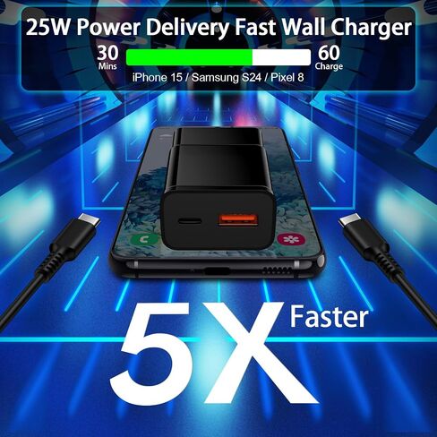 Motorola Charger Fast Android Charger for Motorola Edge Razr Edge 50 Ultra Pro X50, Moto G 2024 G Stylus 5G G Power G Play G Pure 2023 One 5G Ace, 25W 2 Port Type C Phone Charging Block 6FT USBC Cable in Saudi Arabia