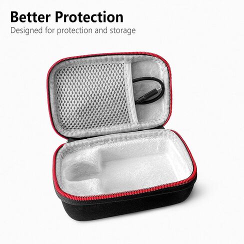 Geiomoo EVA Hard Carrying Case for JBL Go 3 Speaker, Portable Storage Cover with Carabiner and Strap (Black) in Saudi Arabia