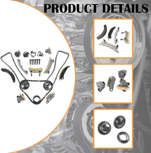 مجموعة سلسلة توقيت المحرك Bicos 9-0753S مع ضرس شداد دليل السلسلة يناسب ATS CTS SRX STS XTS Chevy Camaro Equinox Malibu Traverse GMC Acadia Canyon Terrain 3.0L 3.6L in Saudi Arabia