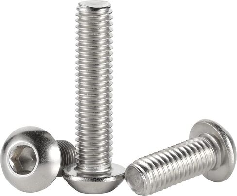 براغي براغي بغطاء مقبس رأس 3/8-16 × 2 بوصة، 304 من الفولاذ المقاوم للصدأ 18-8، محرك ألين سداسي، خيط آلي بالكامل، لمسة نهائية ساطعة، عبوة من 10 قطع in Kuwait