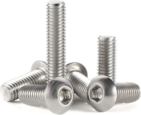براغي براغي بغطاء مقبس رأس 3/8-16 × 2 بوصة، 304 من الفولاذ المقاوم للصدأ 18-8، محرك ألين سداسي، خيط آلي بالكامل، لمسة نهائية ساطعة، عبوة من 10 قطع in Kuwait