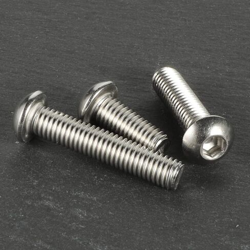 براغي براغي بغطاء مقبس رأس 3/8-16 × 2 بوصة، 304 من الفولاذ المقاوم للصدأ 18-8، محرك ألين سداسي، خيط آلي بالكامل، لمسة نهائية ساطعة، عبوة من 10 قطع in Kuwait