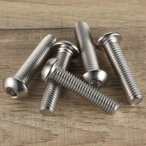 براغي براغي بغطاء مقبس رأس 3/8-16 × 2 بوصة، 304 من الفولاذ المقاوم للصدأ 18-8، محرك ألين سداسي، خيط آلي بالكامل، لمسة نهائية ساطعة، عبوة من 10 قطع in Kuwait