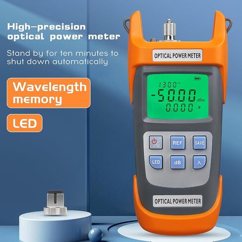 مقياس طاقة الألياف الضوئية 2 في 1 باللون البرتقالي A-G510A مع ضوء LED مدمج (-50) ديسيبل ميلي واط ~ (+26) ديسيبل ميلي واط OPM مع محول ذكر FC إلى LC أنثى اختبار الكابلات الضوئية مقياس الطاقة الضوئية واجهة SC/FC/ST in Saudi Arabia