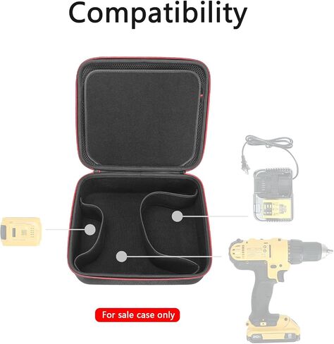حافظة صلبة من RLSOCO لجهاز DEWALT DCD771C2 / DCF787C2 / DCK240C2 / DCF885C1 / DCD800D2 20V Max طقم المثقاب/السائق اللاسلكي، حقيبة تخزين للمثقاب/السائق، البطارية وشاحن البطارية (الجراب فقط) in Saudi Arabia