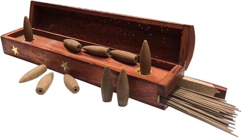 مبخرة بخور على شكل نجمة من Coffin Box (12 بوصة) - مع 10 بخور معطرة بشكل عشوائي in Kuwait