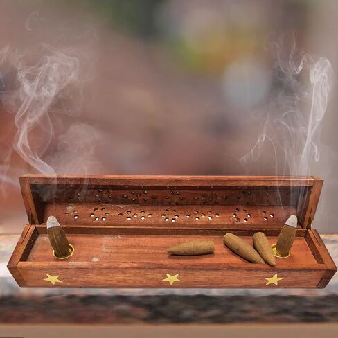 مبخرة بخور على شكل نجمة من Coffin Box (12 بوصة) - مع 10 بخور معطرة بشكل عشوائي in Kuwait