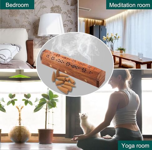 مبخرة بخور على شكل نجمة من Coffin Box (12 بوصة) - مع 10 بخور معطرة بشكل عشوائي in Kuwait