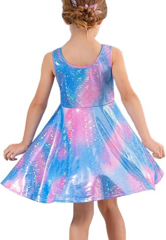 KISSOURBABY Girl's Summer Dresses Sleeveless Swing Midi Casual Sundress in Kuwait