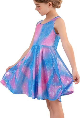 KISSOURBABY Girl's Summer Dresses Sleeveless Swing Midi Casual Sundress in Kuwait