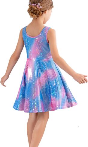 KISSOURBABY Girl's Summer Dresses Sleeveless Swing Midi Casual Sundress in Kuwait