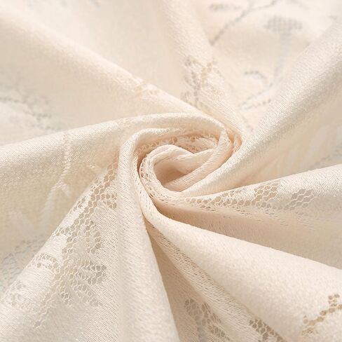 White Boho Sheer Curtain 63 Inch Length for Living Room Home Decoration Grommet Floral Elegant Window Treatments with Light Filtering for Bedroom Bathroom Western Curtains, W55 X L63, Ivory in Saudi Arabia