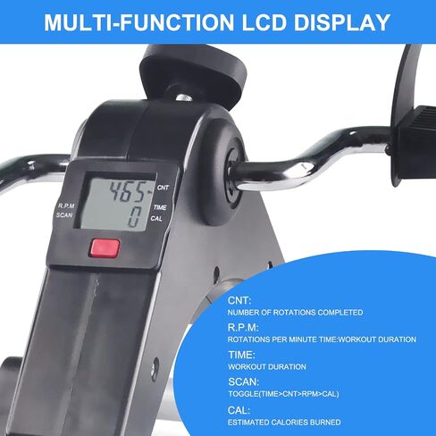 Under Desk Bike Pedal Exerciser for Seniors - Foldable Mini Exercise Bike Foot Pedal Exerciser with LCD Display, Peddler Exerciser for Legs and Arms Sitting Workout in Saudi Arabia