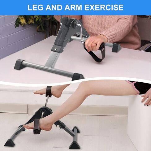 Under Desk Bike Pedal Exerciser for Seniors - Foldable Mini Exercise Bike Foot Pedal Exerciser with LCD Display, Peddler Exerciser for Legs and Arms Sitting Workout in Saudi Arabia