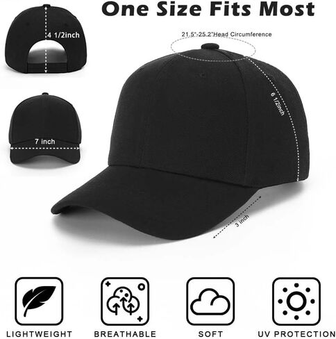 ZH Wholesale Bulk Baseball Caps,24 PC Blank Baseball Caps, Adjustable Back Strap Plain Baseball Cap for Men Women in Kuwait