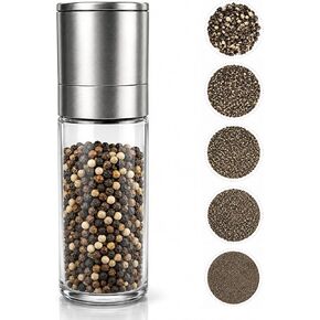 Salt or Pepper Grinder, Stainless Steel Refillable Mill,1-pack | refillable mill for salt or pepper, adjustable coarseness, ceramic rotor, portable stainless steel design in Saudi Arabia
