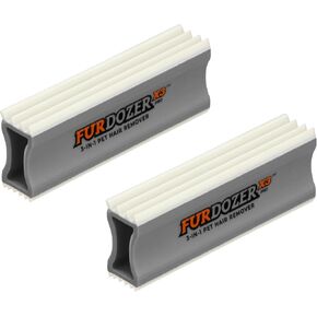 FurDozer Pet Hair Remover & Auto Detailing Tools - Cat & Dog Hair Remover for Carpets, Car Interiors, Couches, Bedding, & Pet Furniture (Gray, X3 PRO - 5" Long) in Kuwait