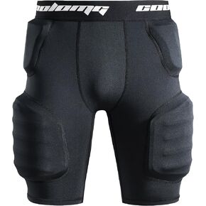 COOLOMG Youth Football Girdle 5 pad Boys Padded Shorts with Cup Pocket, Integrated Hip Tailbone Thigh Pads Girdles in Kuwait