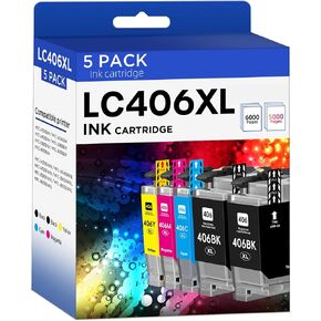 LC406XL LC406 خراطيش حبر لـ Brother LC 406XL LC 406 XL لـ MFC-J4335DW MFC-J5855DW MFC-J6555DW MFC-J4535DW MFC-J6955DW MFC-J4345DW أسود ، سماوي ، أرجواني ، أصفر) in Kuwait