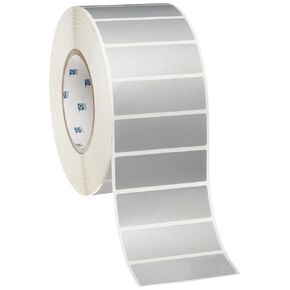 Brady THT-18-435-3 3 بوصة عرض × 1 بوصة ارتفاع، B-435 بوليستر معدني، لمسة نهائية لامعة فضية ملصق قابل للطباعة بالنقل الحراري (3000 لكل لفة) in Kuwait