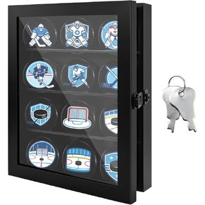 12 Hockey Puck Display Case, Lockable Hockey Puck Display Case with Uv-Protected Acrylic,Wall Mount Or Tabletop Display,Clear Hockey Puck Display Holder for Hockey Puck Lovers, 14.4 X 11 Inch in Kuwait