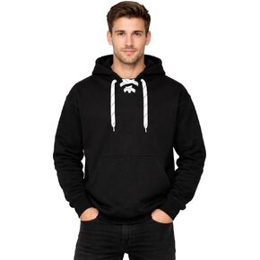 سويت شيرت بقلنسوة برباط من VOS Sports للجنسين، مقاس X-Small-3XL أمريكي، أسود in Kuwait