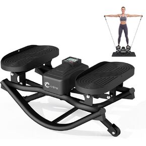 COKTIK Rock Stepper، خطوات جانبية للتمرين في المنزل | سعة وزن 350 رطل، معدات تمرين هزازة محمولة لتقليل الضوضاء مع أشرطة مقاومة وحصيرة مضادة للانزلاق in Kuwait