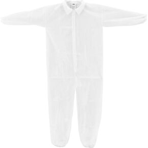 Global Industrial Disposable Polypropylene Coverall with Elastic Wrists & Ankles - White Small - 25 per Case in Kuwait