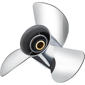 FYMP OEM 13 x 19 Upgrade YBS Series Stainless Steel Outboard Boat Propeller for Yamaha Engines 60 70 75 80 85 90 100 115 HP,15 Spline Tooth,3 Blades,RH in Kuwait