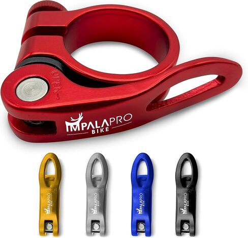 IMPALAPRO Bike Quick Release Seatpost Clamp 34.9 mm - Ultralight 38g CNC 7075 مشبك مقعد الدراجة الألومنيوم المضاد للصدأ بلمسة نهائية مؤكسدة (أسود، 34.9) in Kuwait