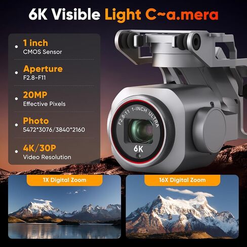 2026 Autel Robotics EVO Lite 6K Enterprise Basic Combo, 1’’ CMOS 6K Resolution, 16X Digital Zoom, 40 Minute, AI Target Recognition, 866g, 3-Way Obstacle Sensing, 39370ft (12KM) Transmission in Kuwait