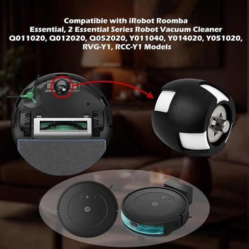 عجلة دوارة أمامية بديلة لـ iRobot Roomba Essential، 2 Essential، Q011020، Q012020، Q052020، Y011040، Y014020، Y051020، RVG-Y1، RCC-Y1 Vac Combo Mop Series Robot Vacuum Cleaner in Kuwait