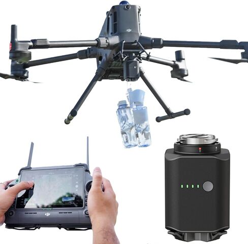 قطارة الحمولة LKTOP Matrice 350 RTK/400 لطائرة DJI M350/M400 بدون طيار، نظام إسقاط هوائي على 4 مراحل، إطلاق قطرة طُعم الصيد، ملحقات قاذف جهاز النقل للإنقاذ/الصيد (الحمولة القصوى 55 رطل) in Kuwait