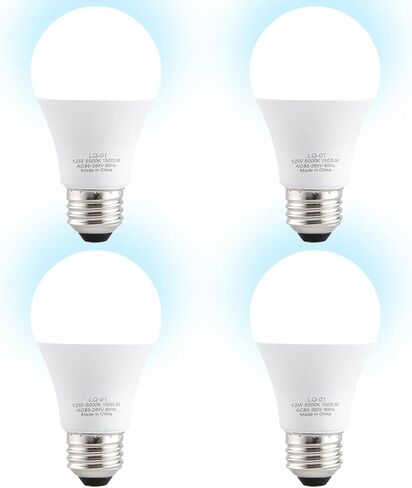 2PK Garage Door Opener Light Bulbs, 1500LM Ultra Bright, Minimize Interference, Compatible with Most Garage Door Openers, 12W, 6000K White, 120V, A19 Bulbs with E26 Base in Kuwait