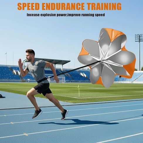 Running Speed Training, 56 inch Speed Drills Resistance Parachute Running Sprint Chute Soccer Football Sport Speed Training in Saudi Arabia