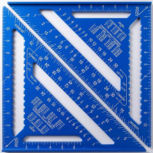 2 Pcs Aluminum Blue Rafter Square Set Alloy Metal Carpenter Triangle Ruler Measuring Layout Tool for Woodworking Carpentry DIY Projects Imperial (12 Inch) in Kuwait